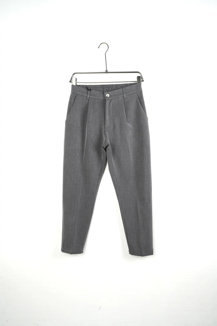 Pantalone Slim Fit Strutturato Duca Homme grigio scuro per uomo, pantalone aderente, 78% poliestere, 18% viscosa