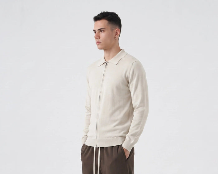 Duca Homme polo manica lunga full zip beige online outlet, spedizione 2-4 giorni Klarna - foto 5