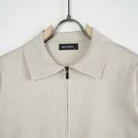 Polo Manica Lunga Full Zip Duca Homme beige per uomo, polo zip manica lunga, 70% viscosa, 25% poliammide elasticizzato