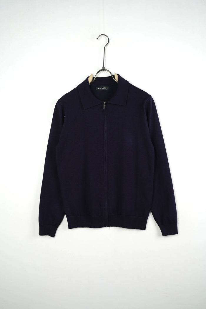 Duca Homme Polo Manica Lunga Full Zip blu uomo - polo zip manica lunga slim fit collezione 2026 | Hype Outlet