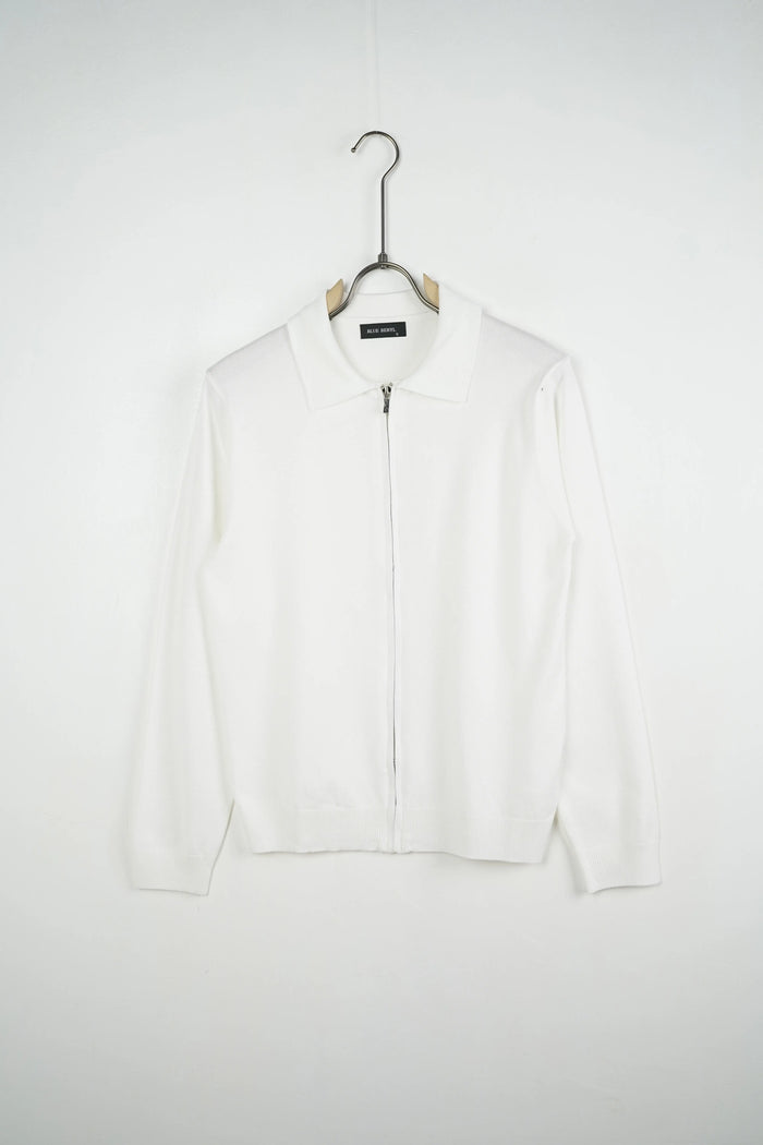 Duca Homme Polo Manica Lunga Full Zip bianco uomo - polo zip manica lunga slim fit collezione 2026 | Hype Outlet