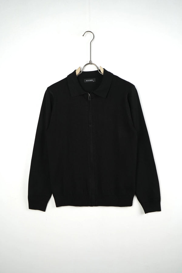 Duca Homme Polo Manica Lunga Full Zip Nero | Uomo