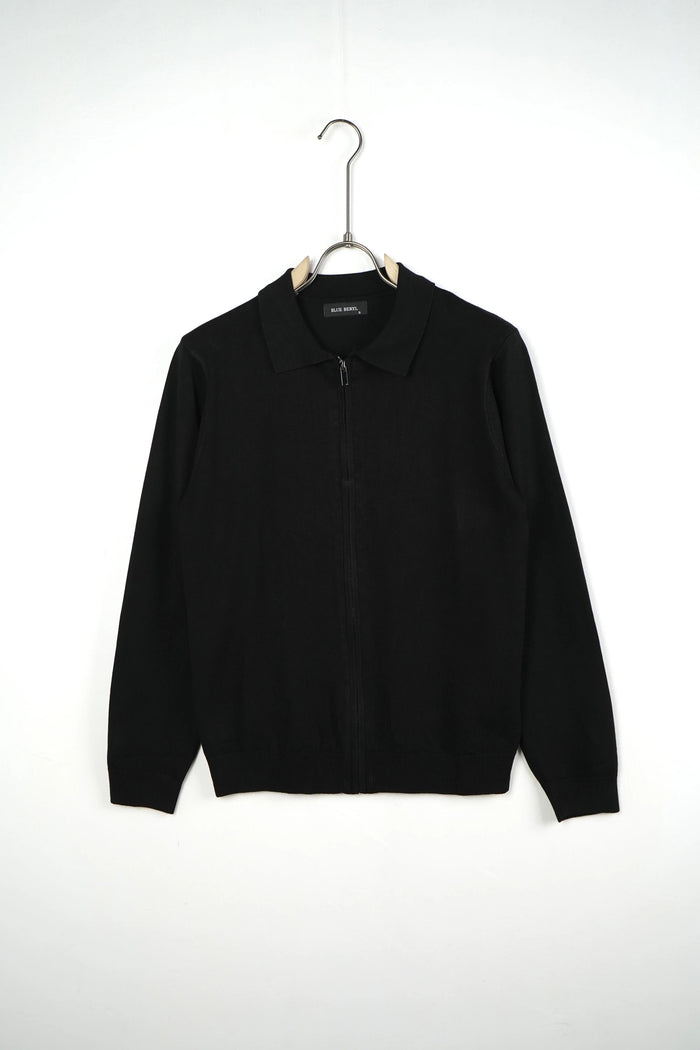 Duca Homme Polo Manica Lunga Full Zip nero uomo - polo zip manica lunga slim fit collezione 2026 | Hype Outlet