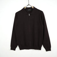 Duca Homme Polo Manica Lunga Full Zip marrone caffè uomo - polo zip manica lunga slim fit collezione 2026 | Hype Outlet
