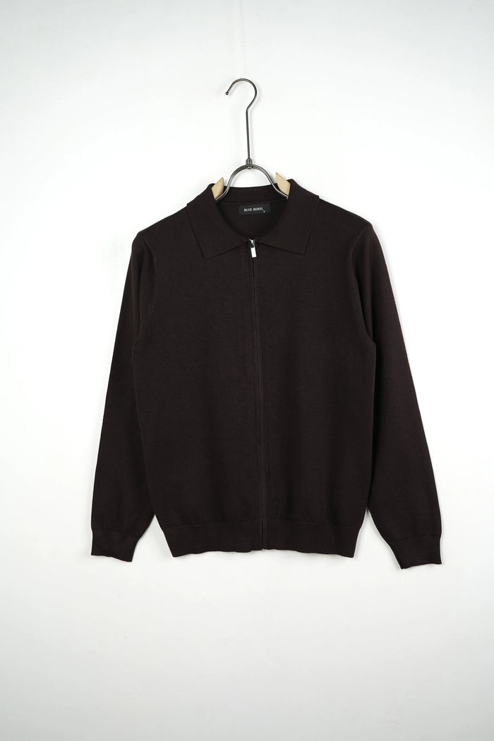 Duca Homme Polo Manica Lunga Full Zip marrone caffè uomo - polo zip manica lunga slim fit collezione 2026 | Hype Outlet