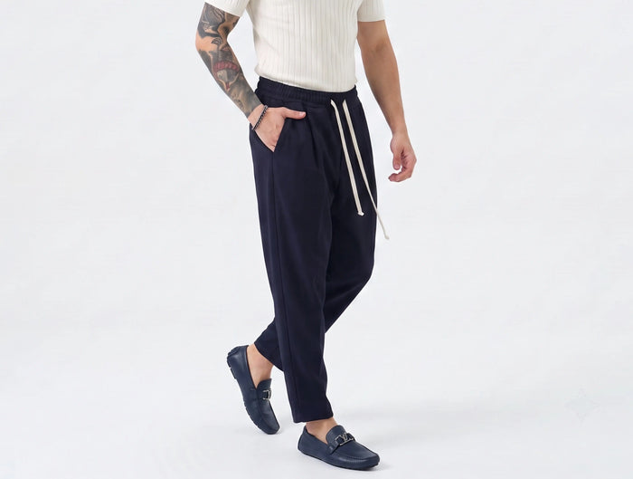 Duca Homme Pantalaccio Elegante Carrot Fit blu uomo - pantalone carrot Made in Italy | Hype Outlet