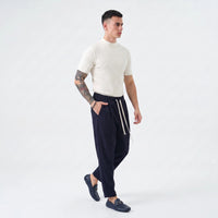 Pantalaccio Elegante Carrot Fit Duca Homme blu per uomo, pantalone carrot, 78% poliestere, 18% viscosa elasticizzato