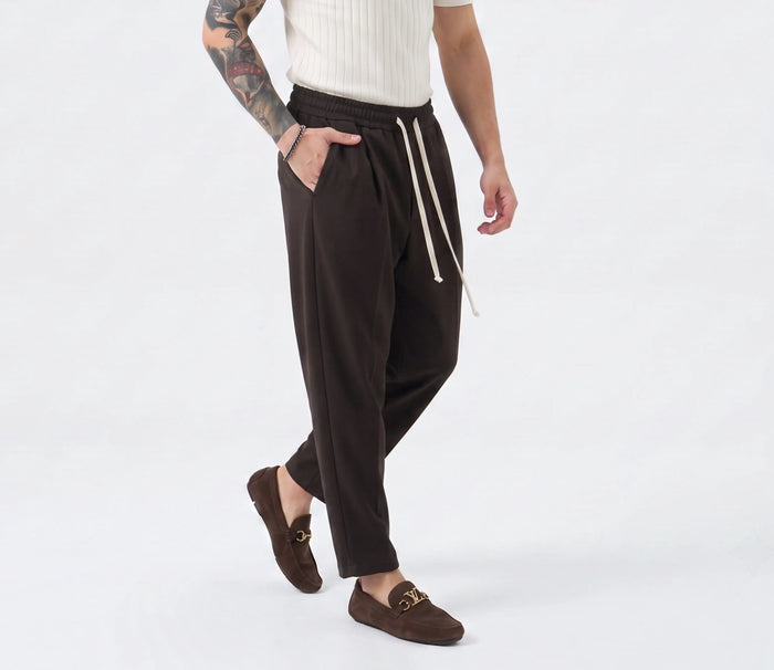 Duca Homme Pantalaccio Elegante Carrot Fit marrone uomo - pantalone carrot Made in Italy | Hype Outlet