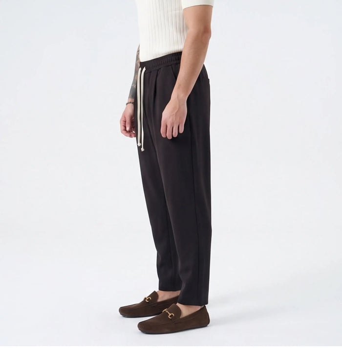 Pantalaccio Elegante Carrot Fit Duca Homme marrone per uomo, pantalone carrot, 78% poliestere, 18% viscosa elasticizzato