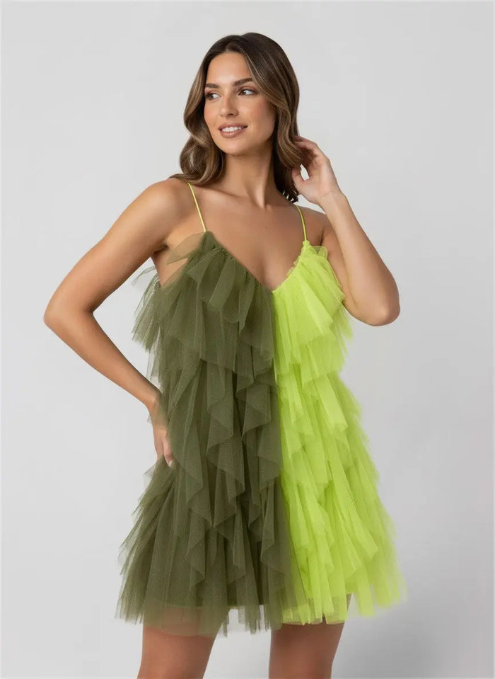 Abito Aniye By Donna | Vestito Corto | Tulle Giallo Aniye By