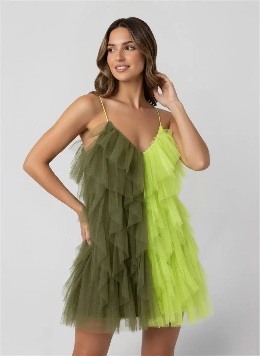 Abito Aniye By Donna | Vestito Corto | Tulle Giallo Aniye By
