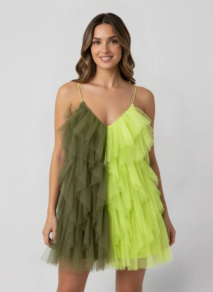 Abito Aniye By Donna | Vestito Corto | Tulle Giallo Aniye By