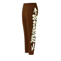 Pantaloni Disclaimer Uomo | Logo Graffiti Laterale | Marrone Disclaimer