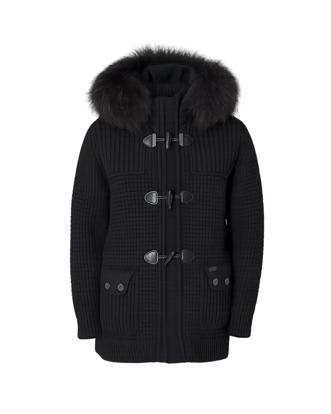 Bark Nero con Pelliccia Giubbotto Unisex Uomo Donna Prezzo Outlet