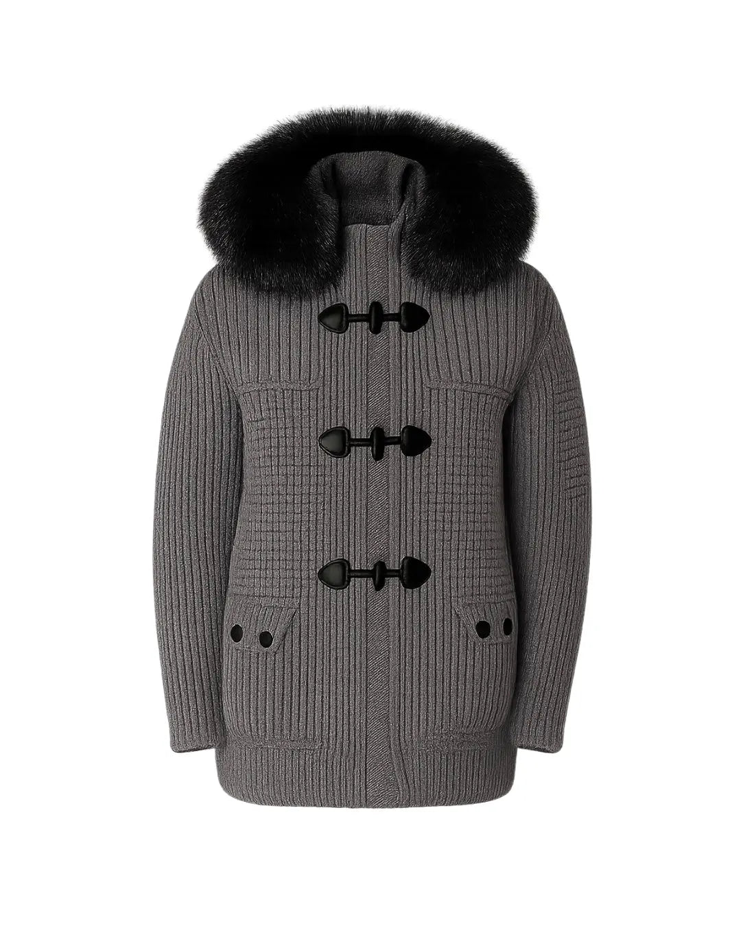 Bark Gray Fur Unisex Men's and Women's Jacket Outlet