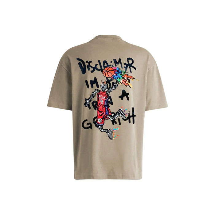 T Shirt Disclaimer Uomo | Modello Oversize Basket | Beige Disclaimer