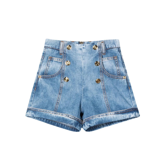 Pantaloncini Jeans Balmain Donna | Bottoni Oro Balmain