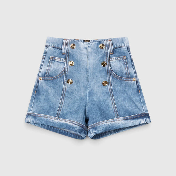 Pantaloncini Jeans Balmain Donna | Bottoni Oro Balmain