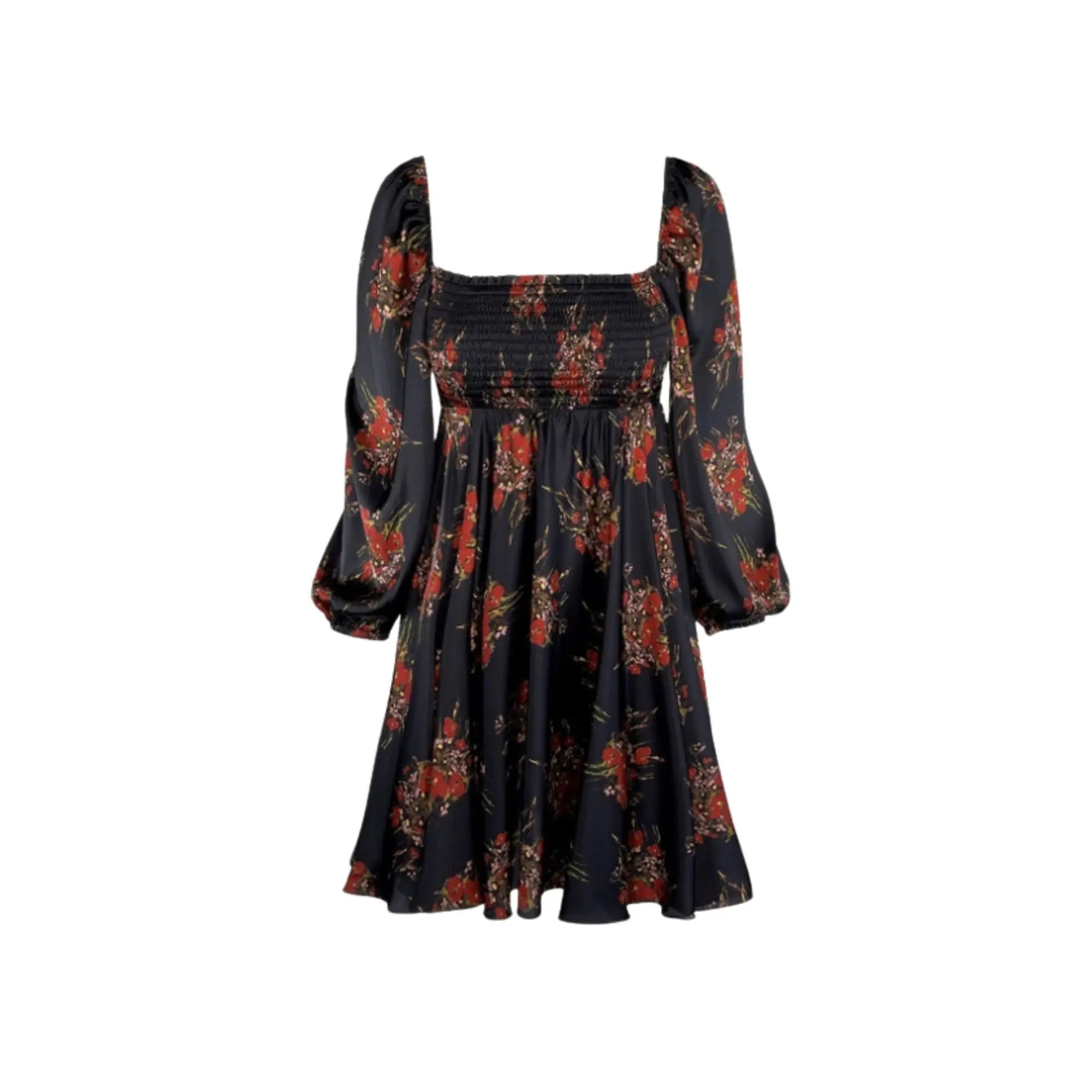 Abito Aniye By Donna | Corto Mini Dress | Fantasia Fiori | Nero Aniye By