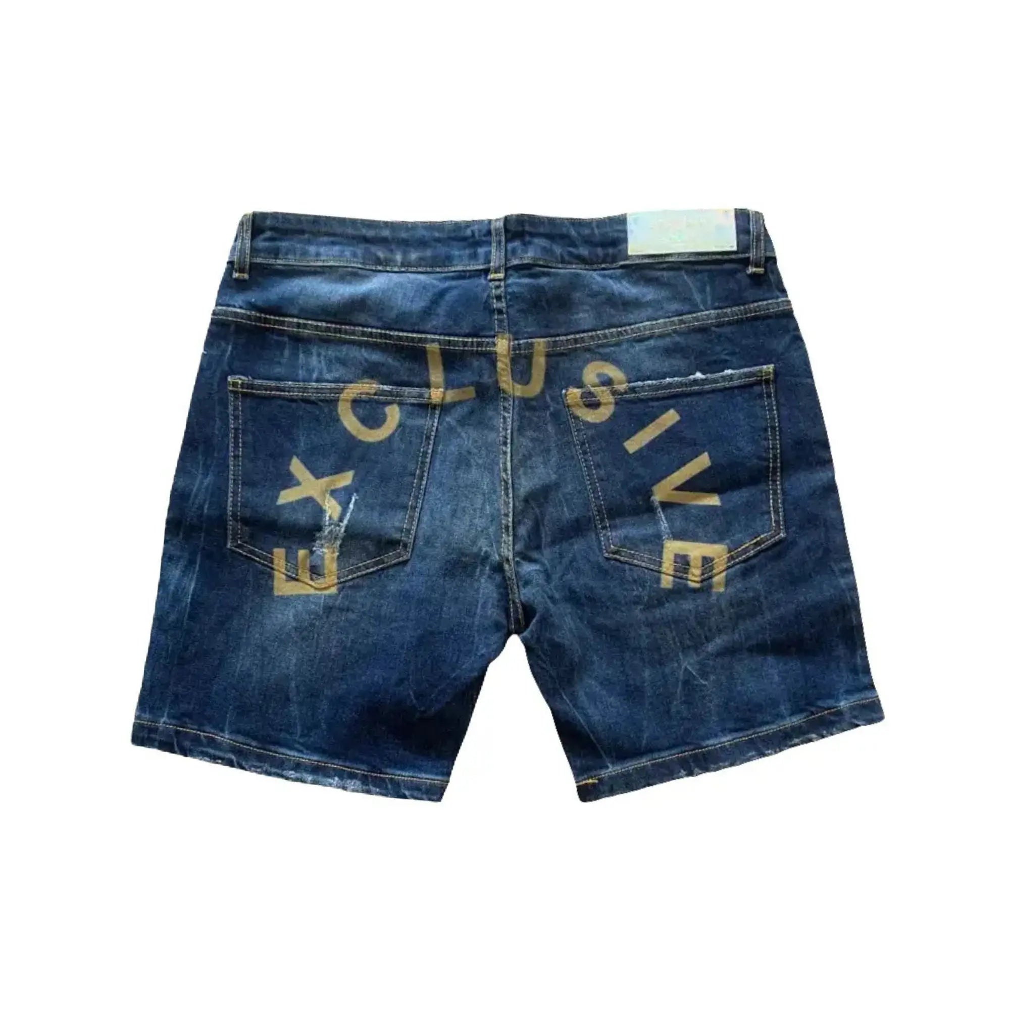 Exclusive Paris | Pantaloncini In Jeans con Logo Oro | Outlet Exclusive Paris