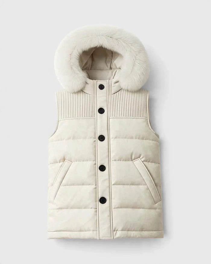 Smanicato Bark Bianco con Pelliccia | Modello Uomo Bark