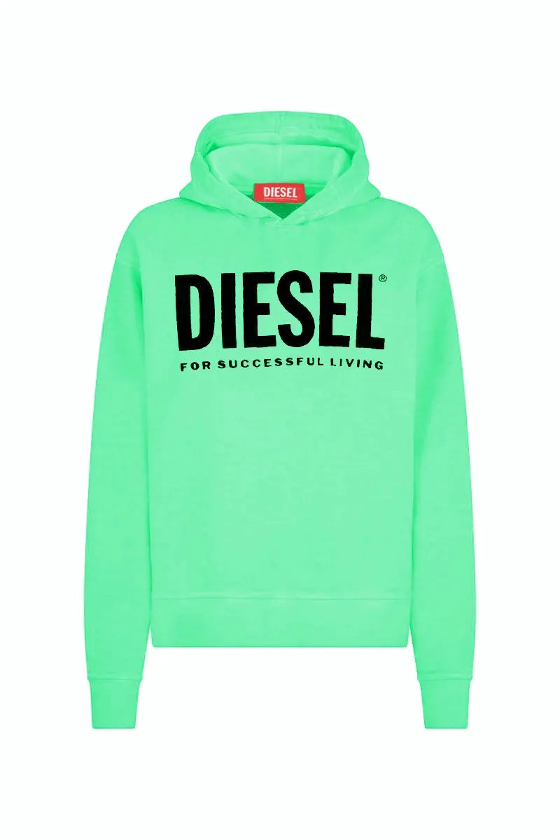Felpa Diesel | Verde Fluo con Logo | Outlet Diesel