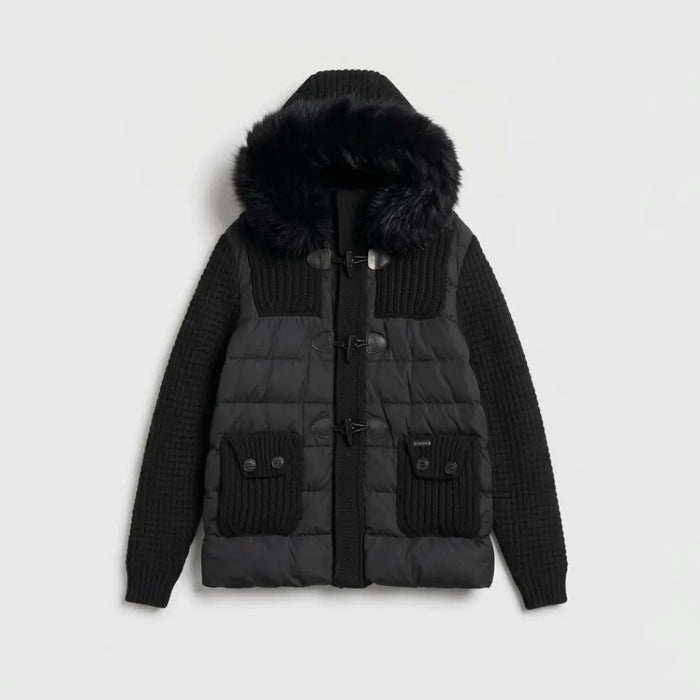 Bark Nero con Pelliccia | Piumino Unisex | Uomo e Donna Bark