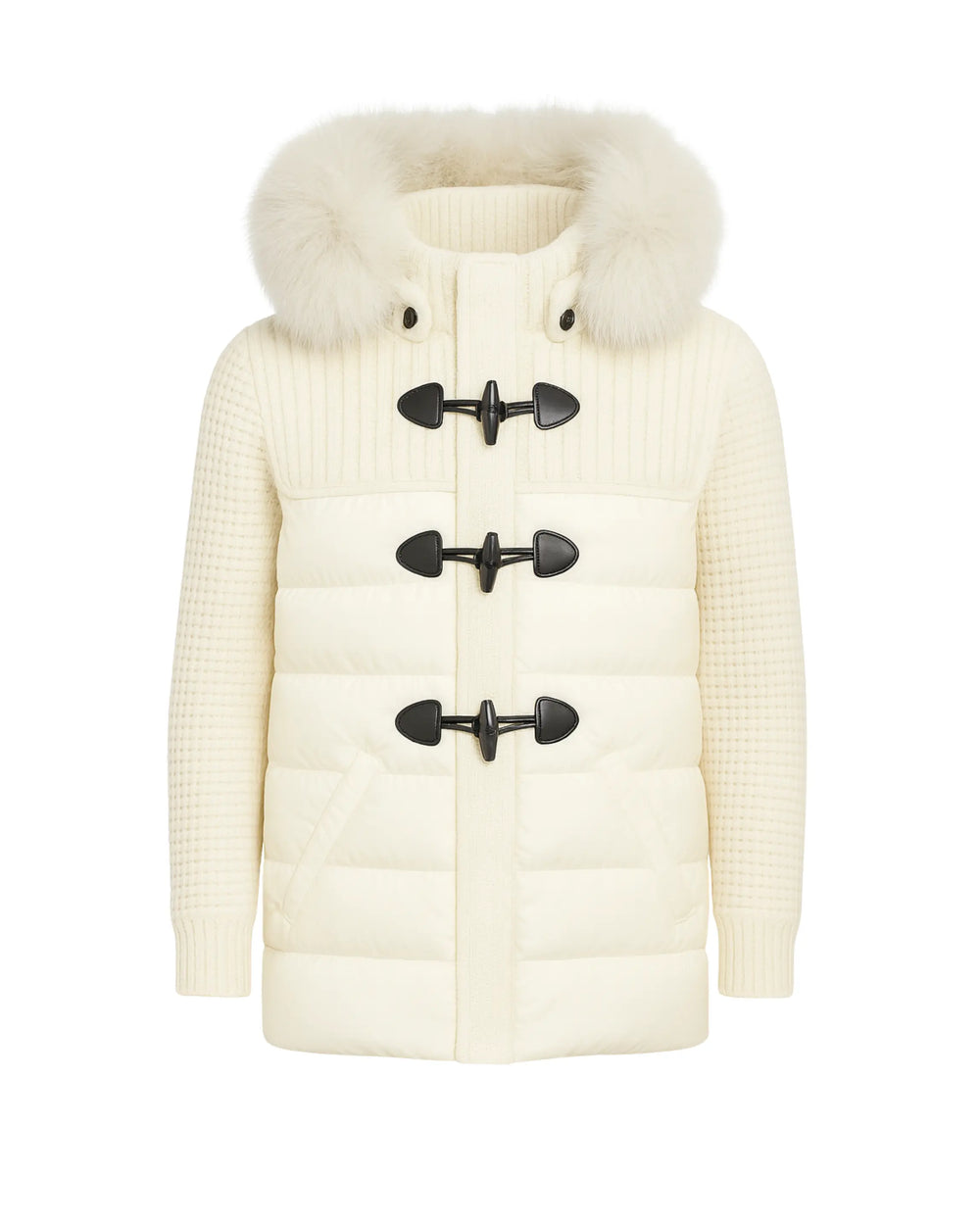 Bark Bianco con Pelliccia | Piumino Con Tasche | Uomo e Donna Bark