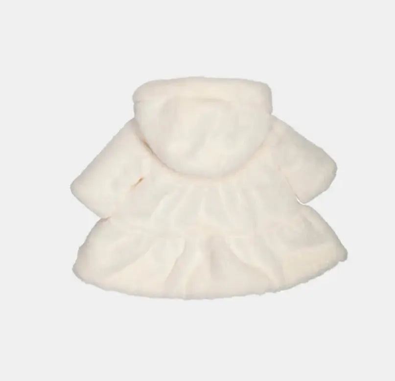 pelliccia cappotto neonato bianco bambina lalalu 1