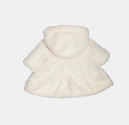 pelliccia cappotto neonato bianco bambina lalalu 1