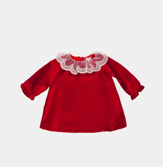 VESTITO LALALU' IN VELLUTO NEONATA