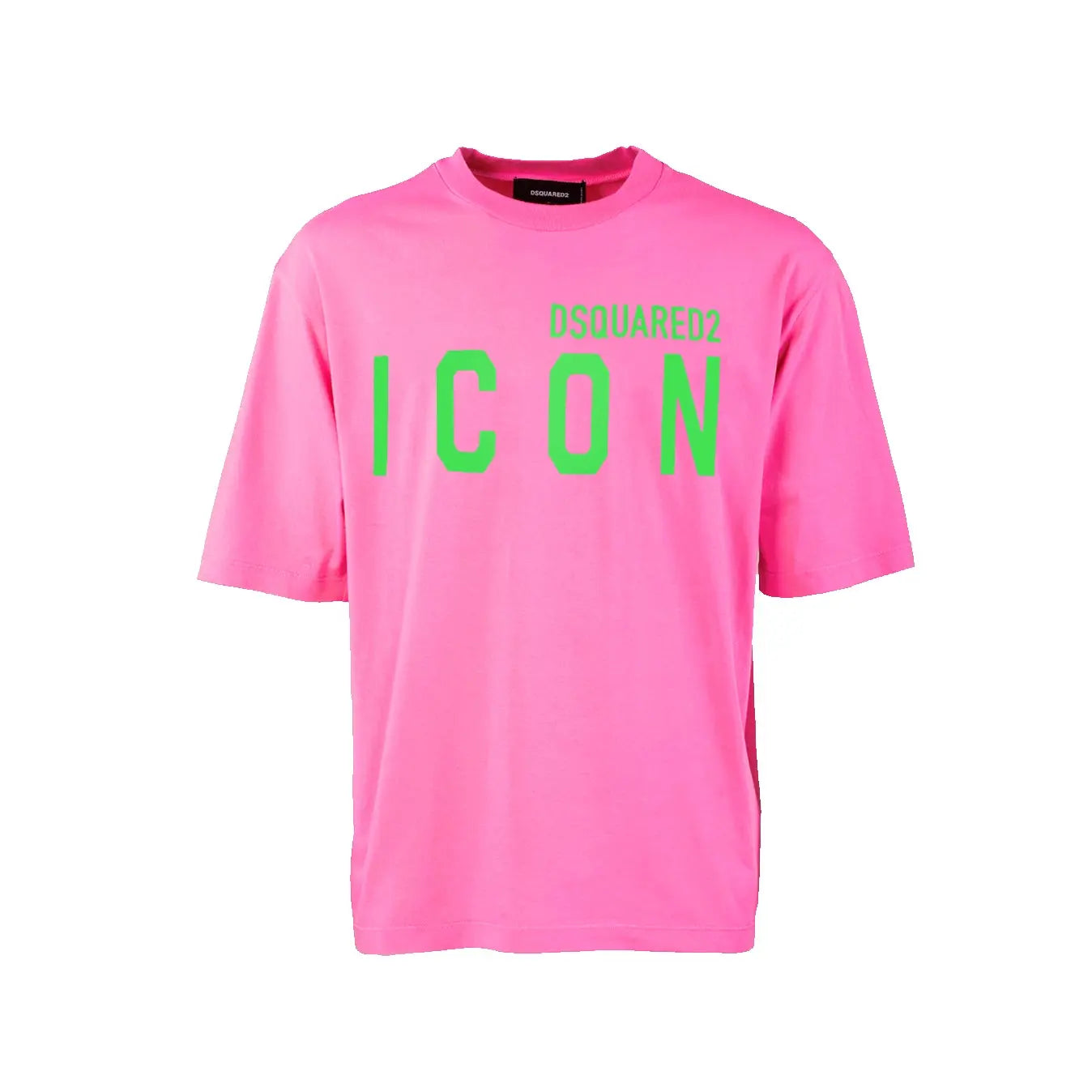 T Shirt Dsquared2 Icon | Logo Verde | Fucsia Dsquared