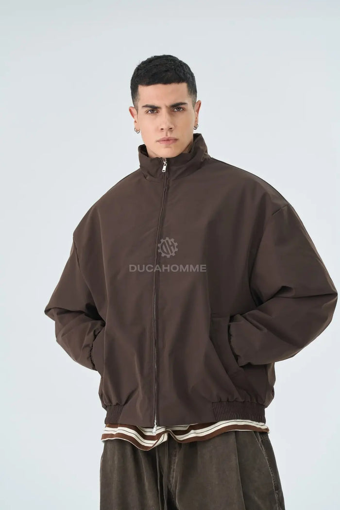 Bomber Duca Homme Uomo Marrone Oversize | Collo Alto Duca Homme