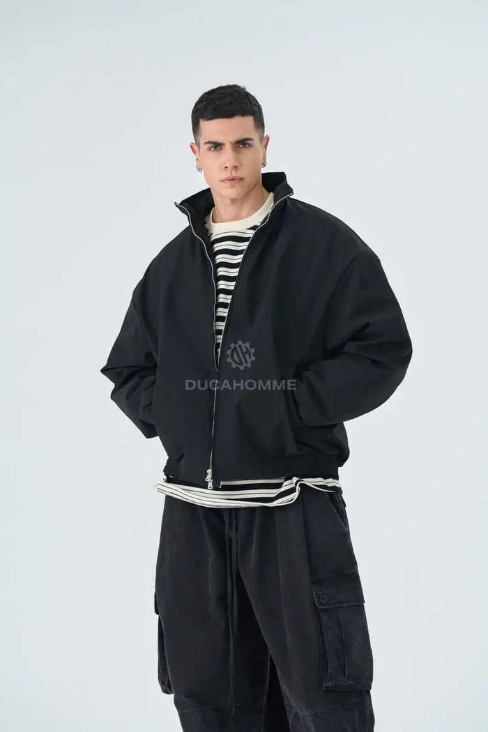 Bomber Duca Homme Uomo Nero Oversize | Collo Alto Duca Homme