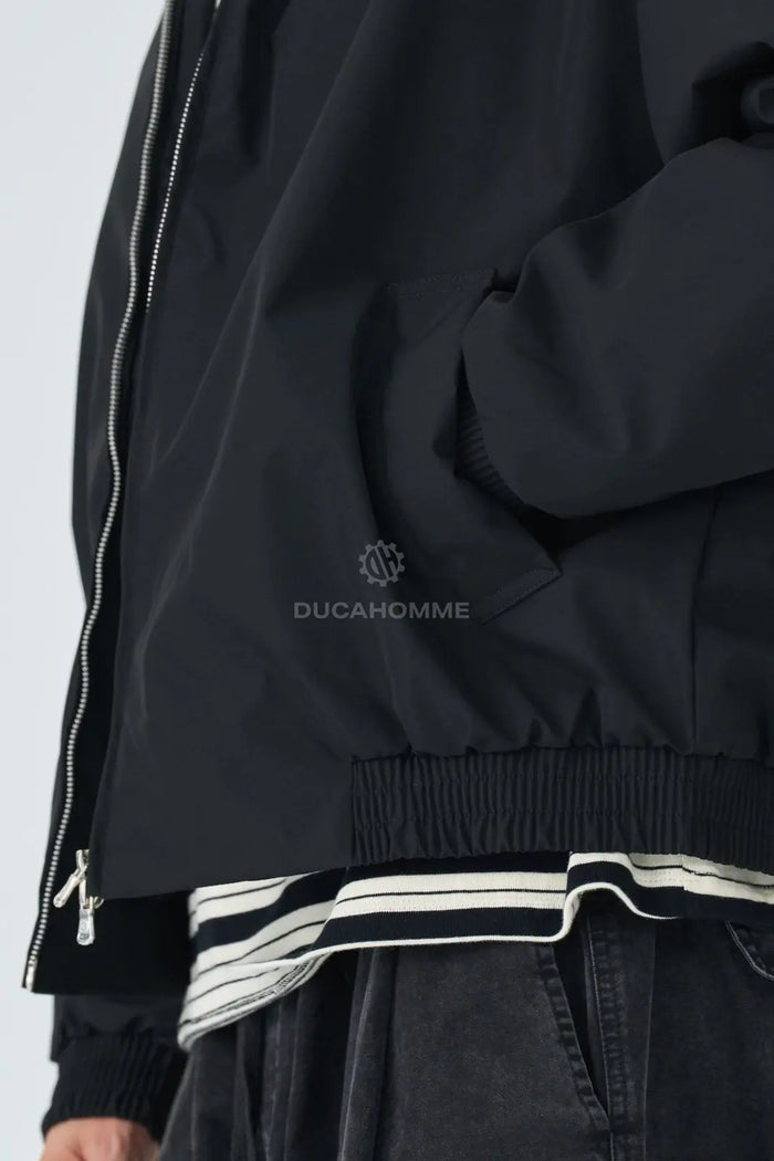 Bomber Duca Homme Uomo Nero Oversize | Collo Alto Duca Homme