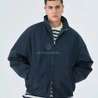 Bomber Duca Homme Uomo Blu Oversize | Collo Alto Duca Homme
