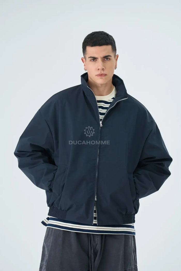 Bomber Duca Homme Uomo Blu Oversize | Collo Alto Duca Homme