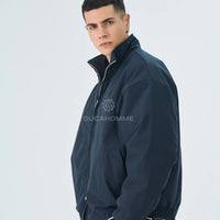 Bomber Duca Homme Uomo Blu Oversize | Collo Alto Duca Homme