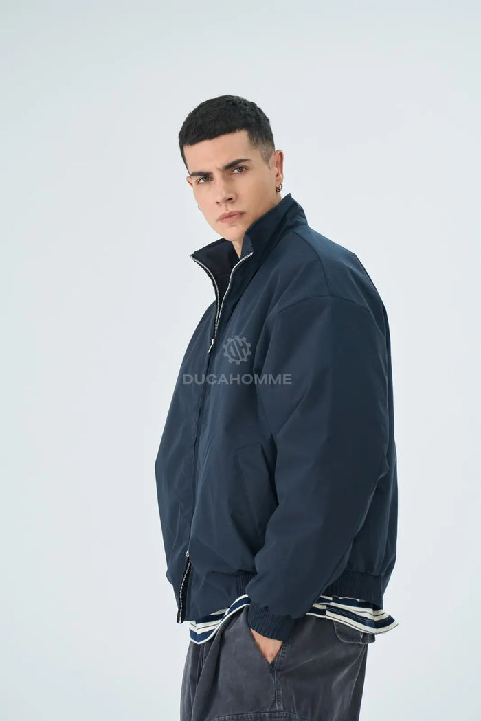 Bomber Duca Homme Uomo Blu Oversize | Collo Alto Duca Homme