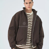 Bomber Duca Homme Uomo Marrone Oversize | Collo Alto Duca Homme