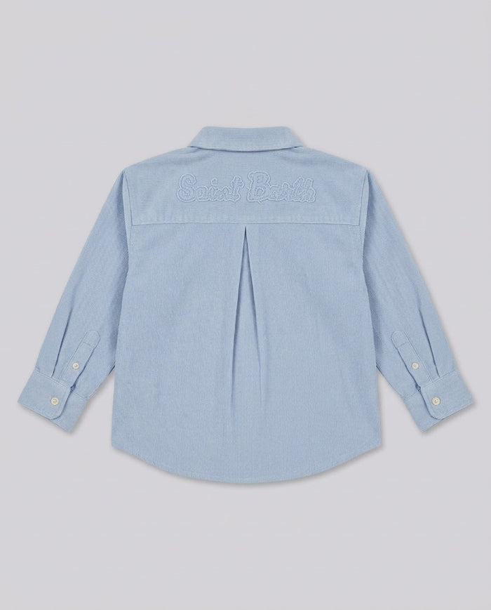 Camicia Saint Barth Kids Celeste – fronte