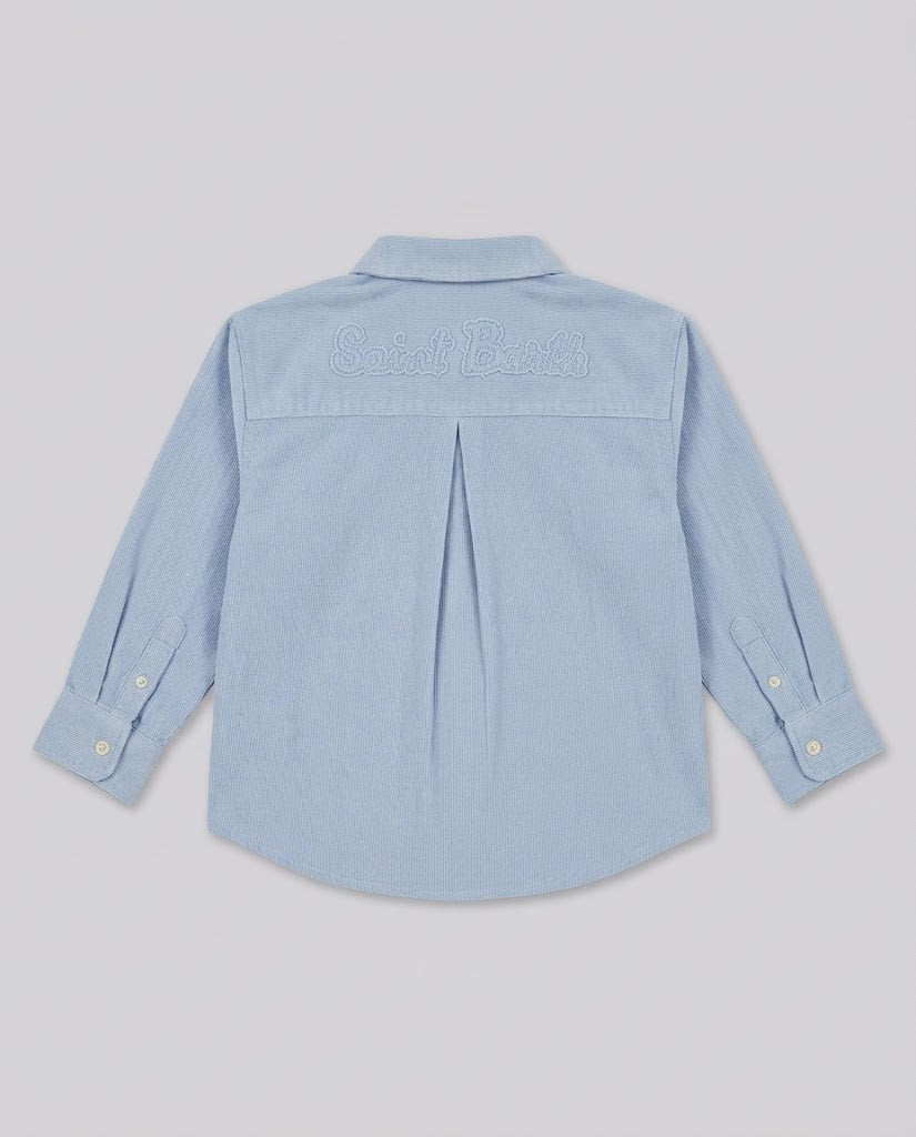 Camicia Saint Barth Kids Celeste – fronte