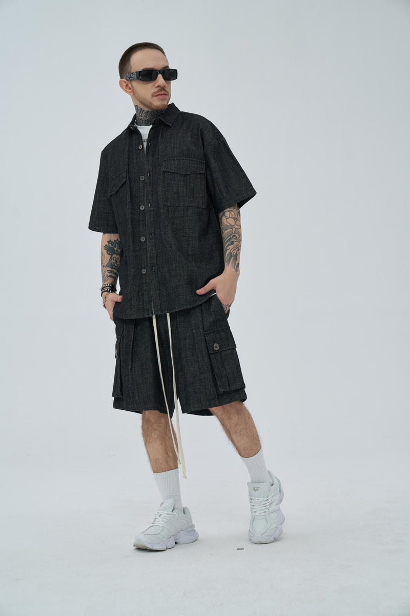 COMPLETO JEANS NERO - DUCA HOMME