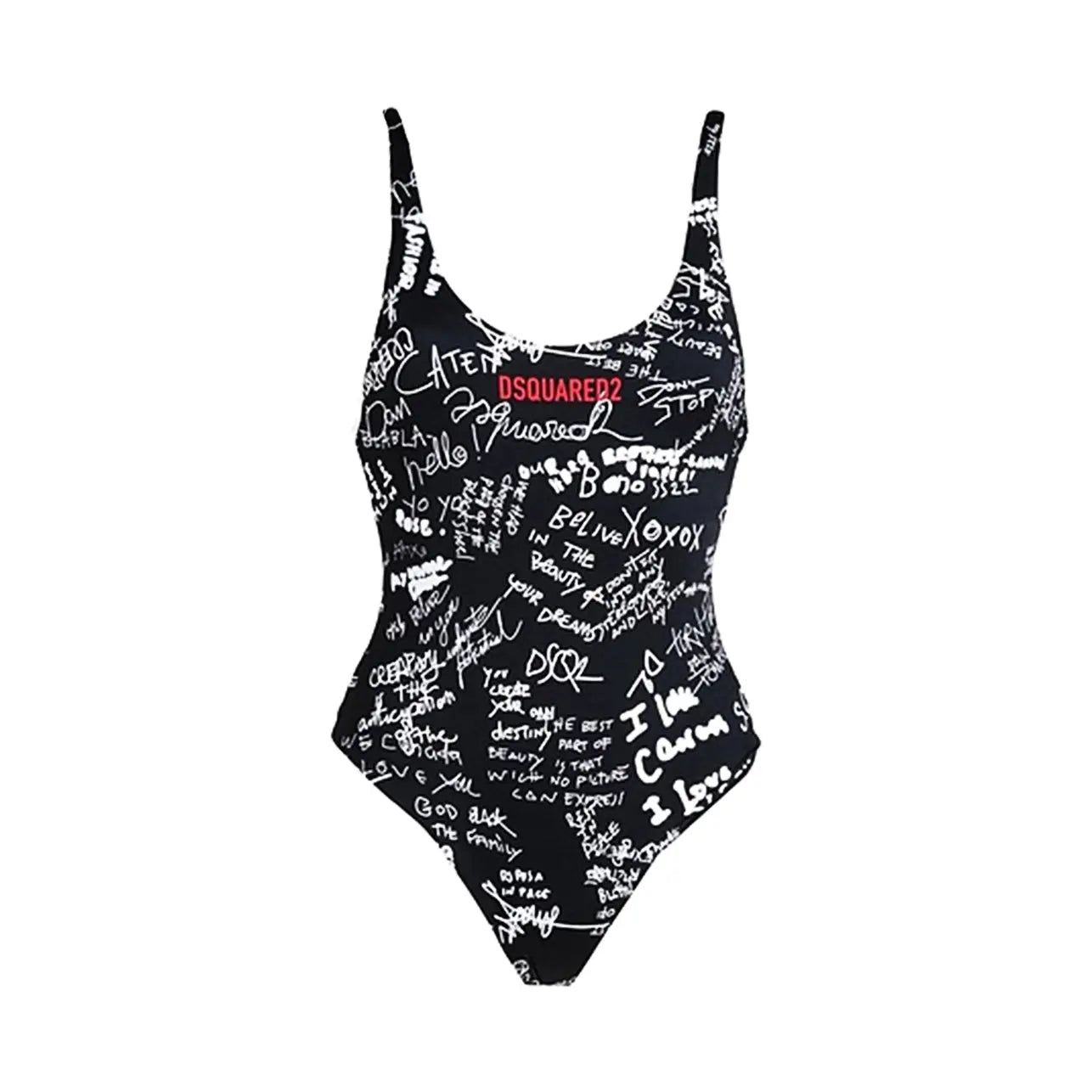 Costume Dsquared2 Intero | Logo Graffiti | Nero Dsquared