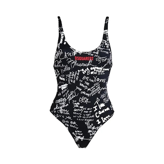 Costume Dsquared2 Intero | Logo Graffiti | Nero Dsquared