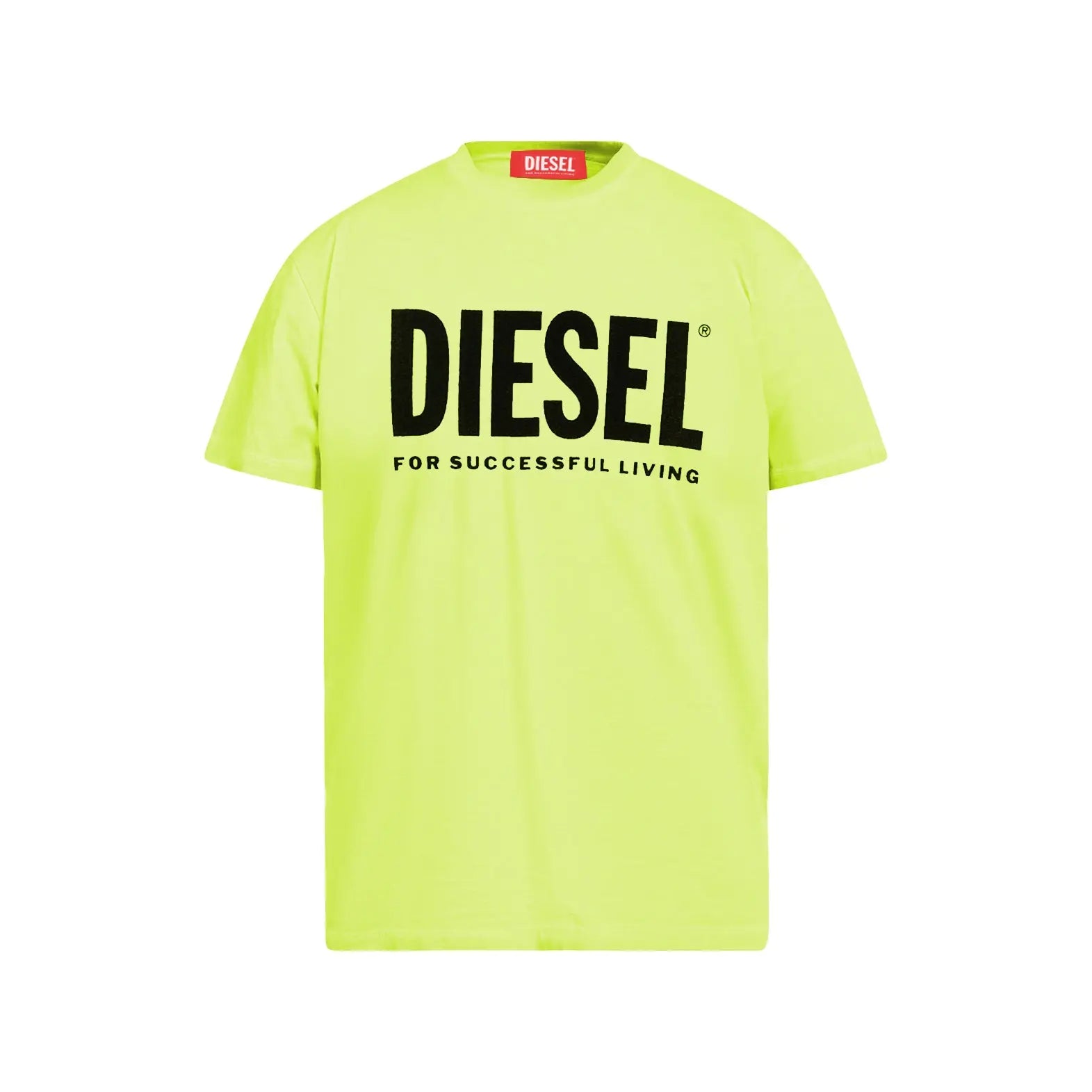 T Shirt Diesel | Giallo Fluo con Logo | Outlet Diesel