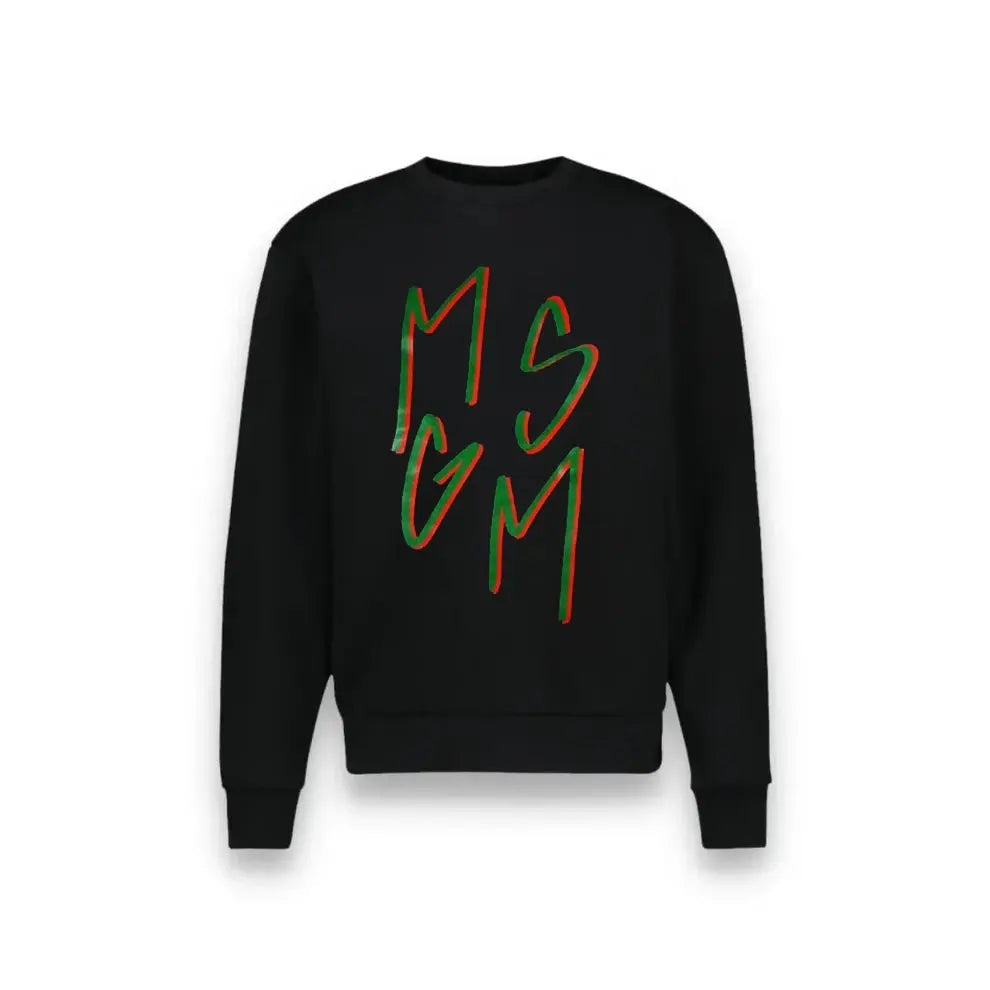 Felpa Msgm | Modello Unisex | Logo | Nero | Outlet MSGM