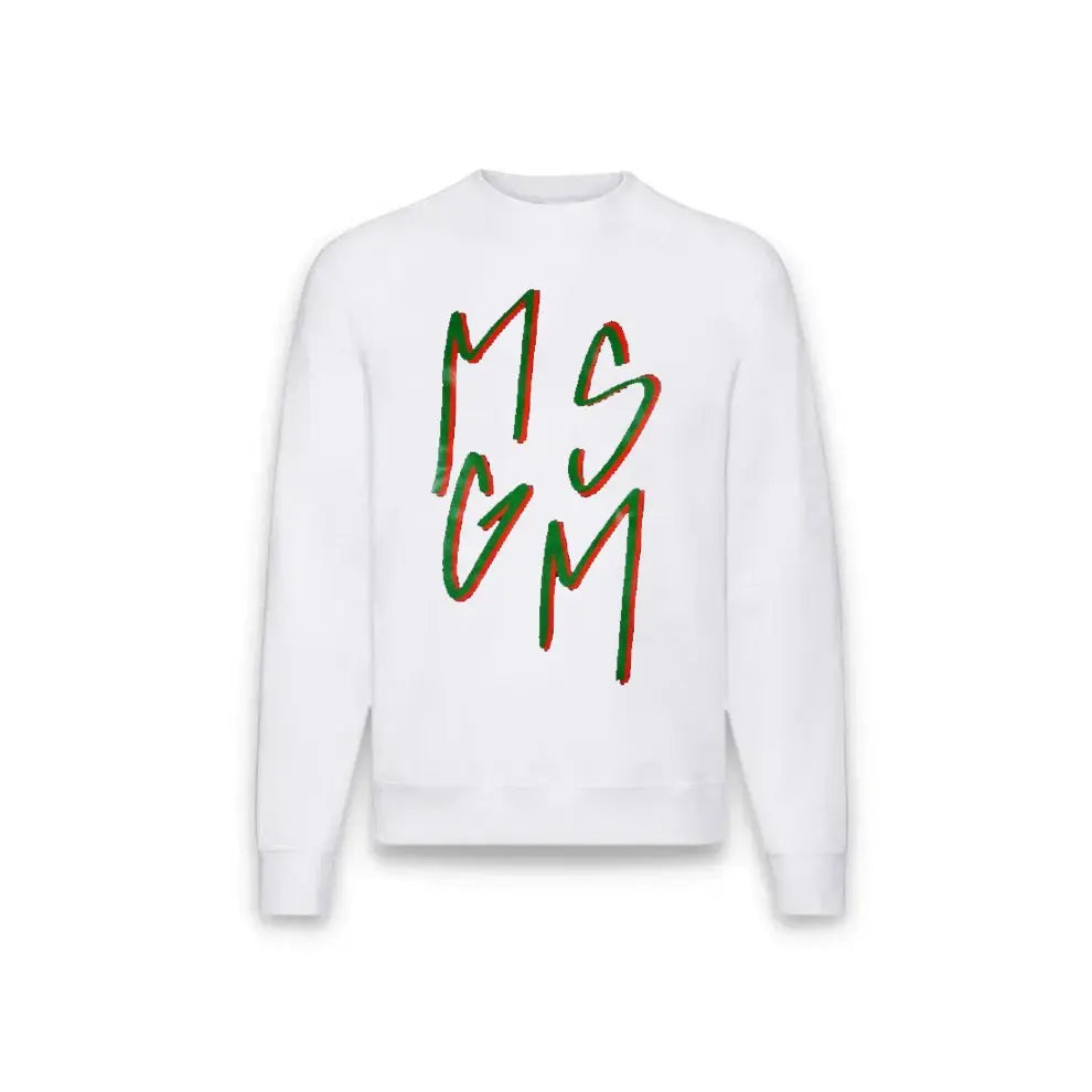 Felpa Msgm | Modello Unisex | Logo | Bianco | Outlet MSGM