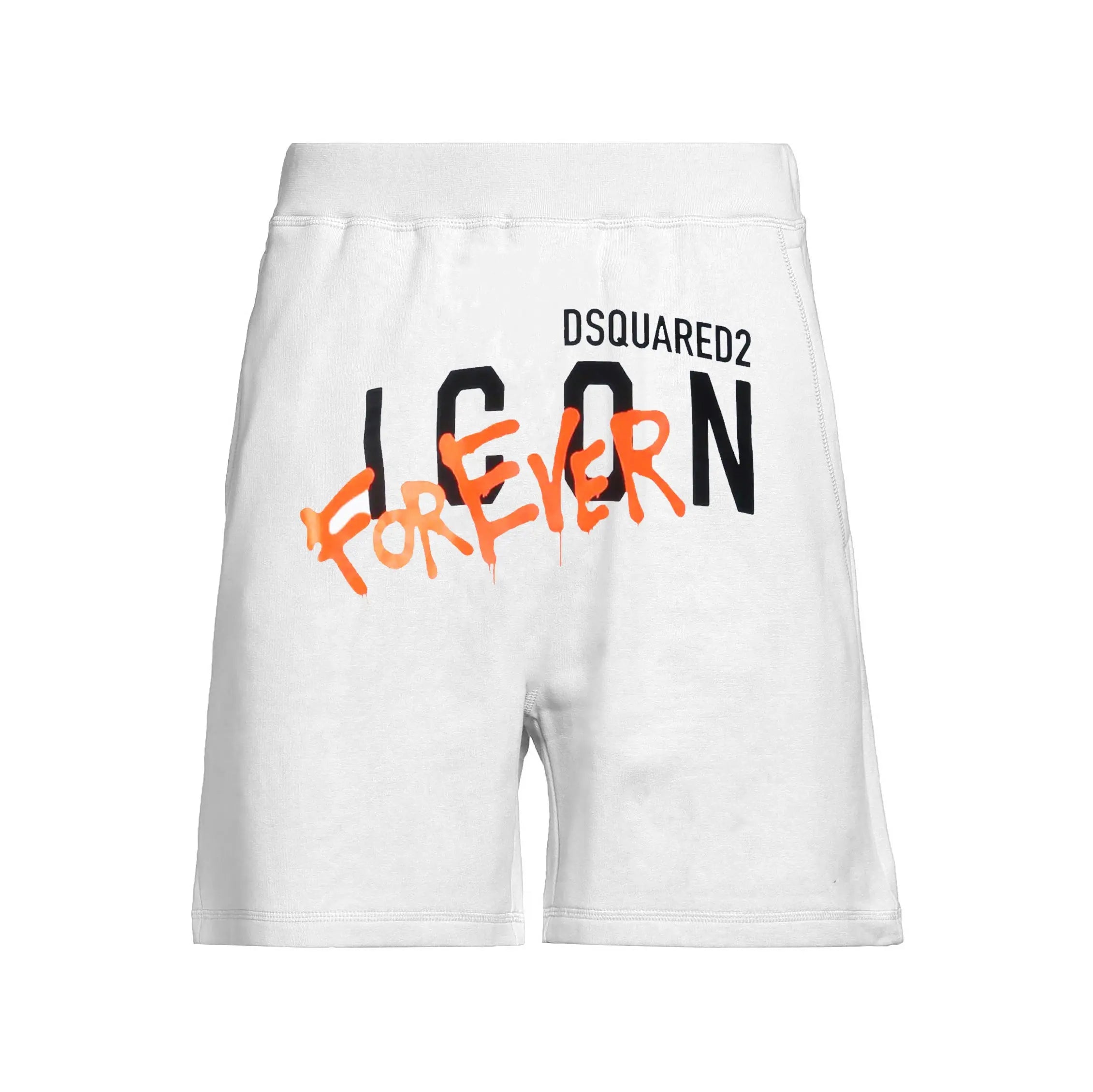 Pantaloncini Dsquared2 | Bermuda Unisex | Logo Icon Forever | Bianco Dsquared