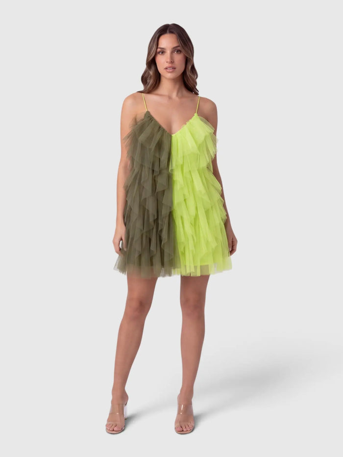 Abito Aniye By Donna | Vestito Corto | Tulle Giallo Aniye By